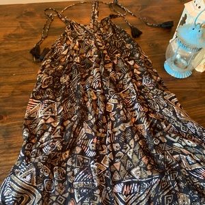 Volcom beach coverup dress raw edge hem